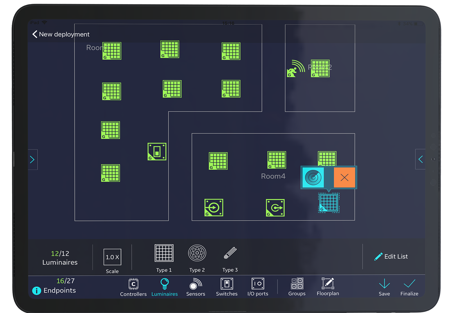 Smart light commissioning and control systems